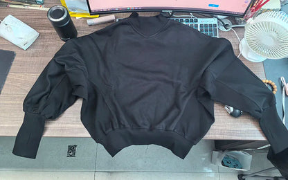 Fashion Waist Cinched Cropped Sweatshirts Women Autumn Harajuku Casual Oversized Pullover Lady Gray Long Sleeve Crewneck Hoodies