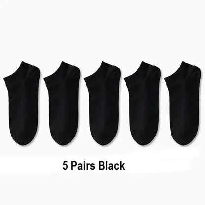 10pairs / Low Black And White Gray Cotton Socks Men's Socks Breathable Sports Socks Men's Short Socks Women's Socks EU37-44