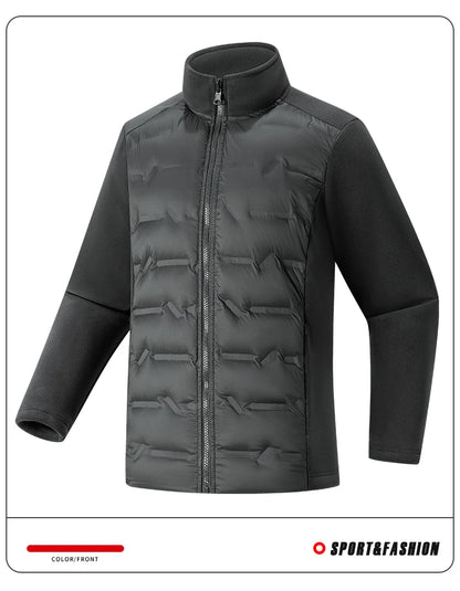 Duck Down Jacket - Warm Winter Fleece Windproof Outdoor Coat for Hiking