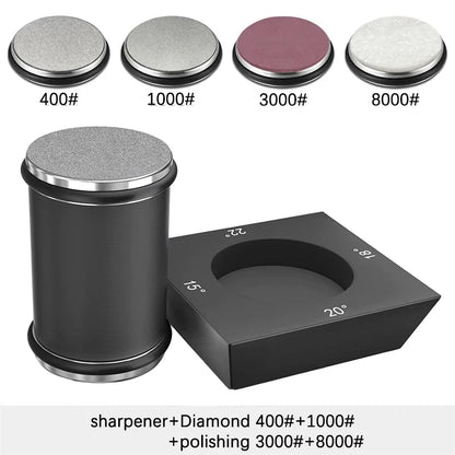 Rolling Knife Sharpener - 4 Angle Sharpening System With Diamond Whetstone Kit