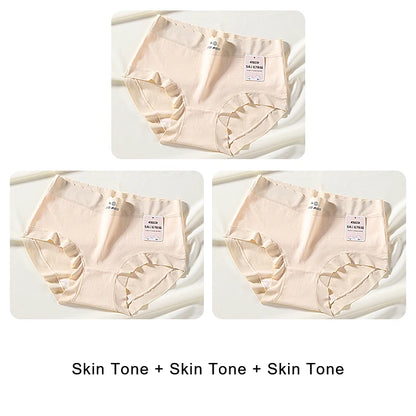 Cotton Mid-Rise Panties - Women's Antibacterial Breathable Cotton Briefs Set