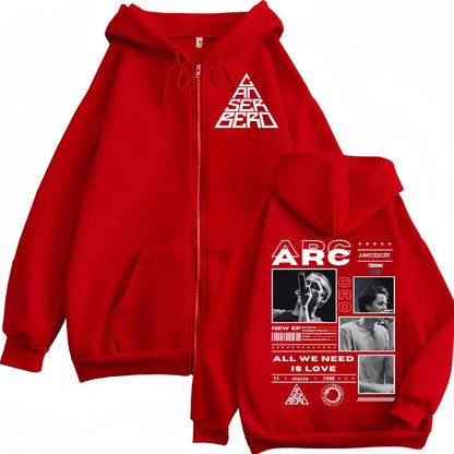 Canserbero All We Need Is Love Muerte Vida Merch Zipper Hoodie Men's Fashion Hip Hop Zip Up Sweatshirts Casual Fleece Pullovers