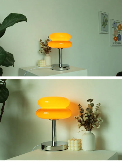 Macaron Glass Table Lamp - Trichromatic Dimming Night Light for Living Room  Bedroom Decor - ZOOMNSTORE