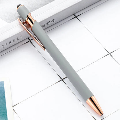 50pcs Light Metal Ballpoint Pen Touch Screen Pen Office School Advertising Pen Custom Logo Text Engraving Laser Engraving