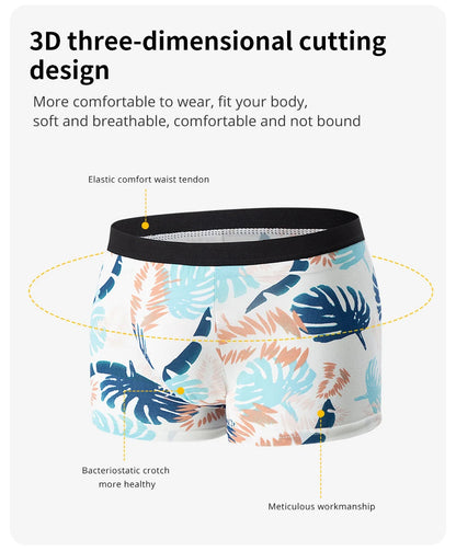Mens 10-Piece Fashion Underwear Set - Comfortable Large Size Printed Boyshorts
