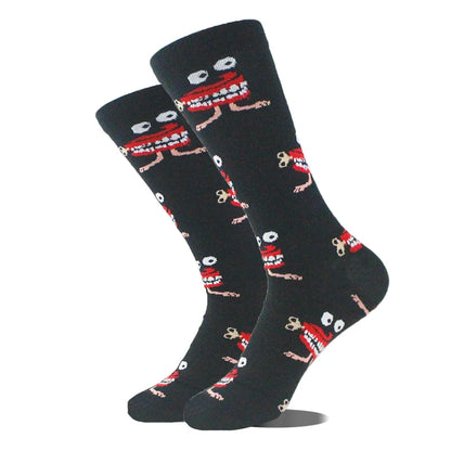 Funny Alien Shark Cotton Socks - Unisex Novelty Crew Socks