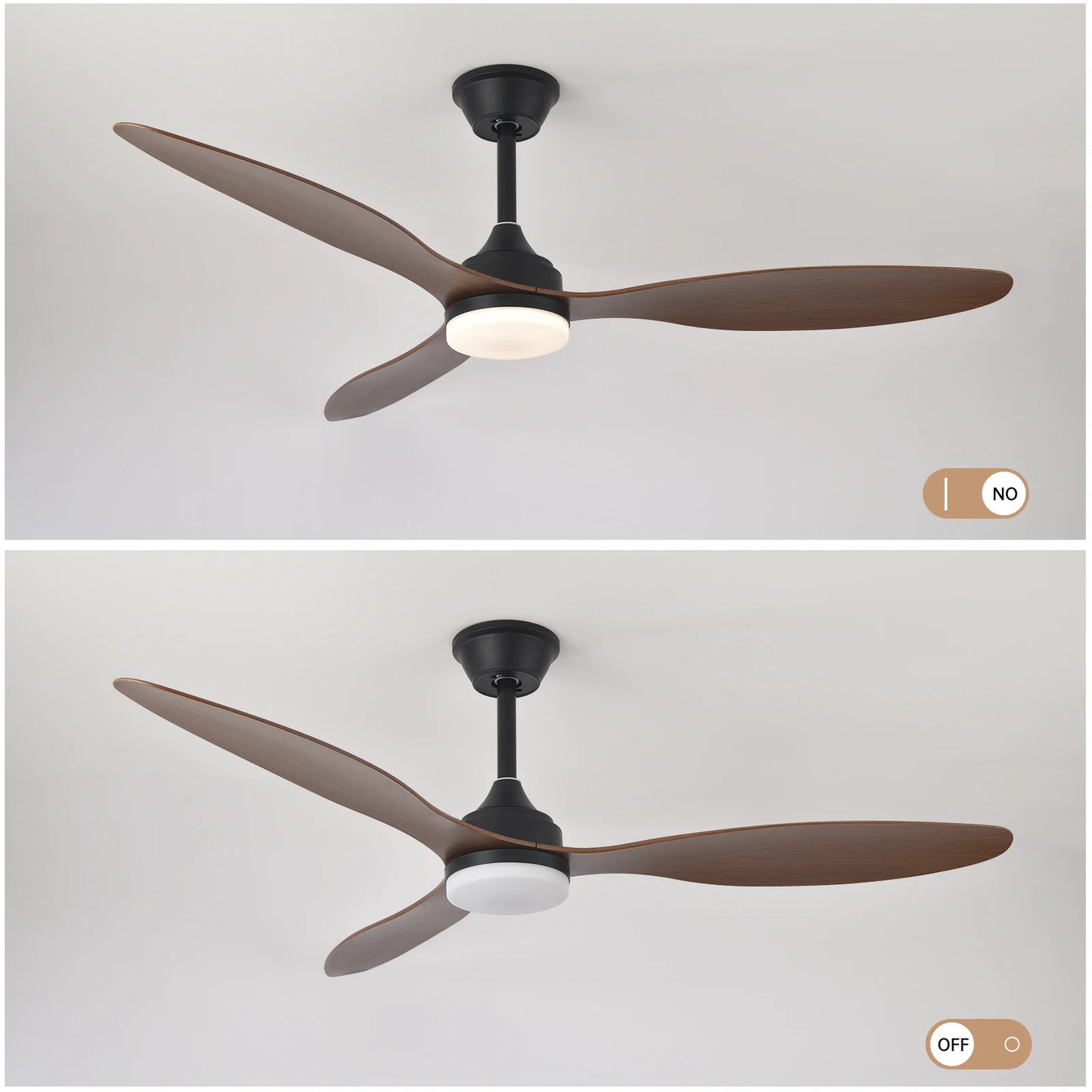 Ceiling Fan With Light,25 Inch/42 Inch/52 Inch Low Profile Ceiling Fan with remote control, For Indoor and Covered Outdoor