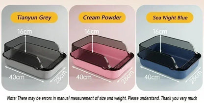 High-Sided Cat Litter Box - Splashproof Semi-Enclosed with Removable Scoop - ZOOMNSTORE