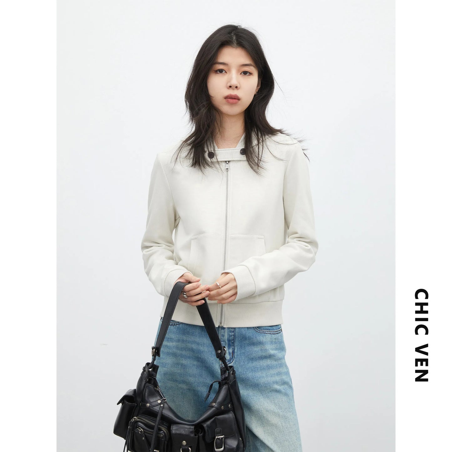 CHIC VEN Fashion Women Sweatshirts Solid Slim New Hooded Warm Female Jacket Short Sportswear for Woman Spring Autumn 2026