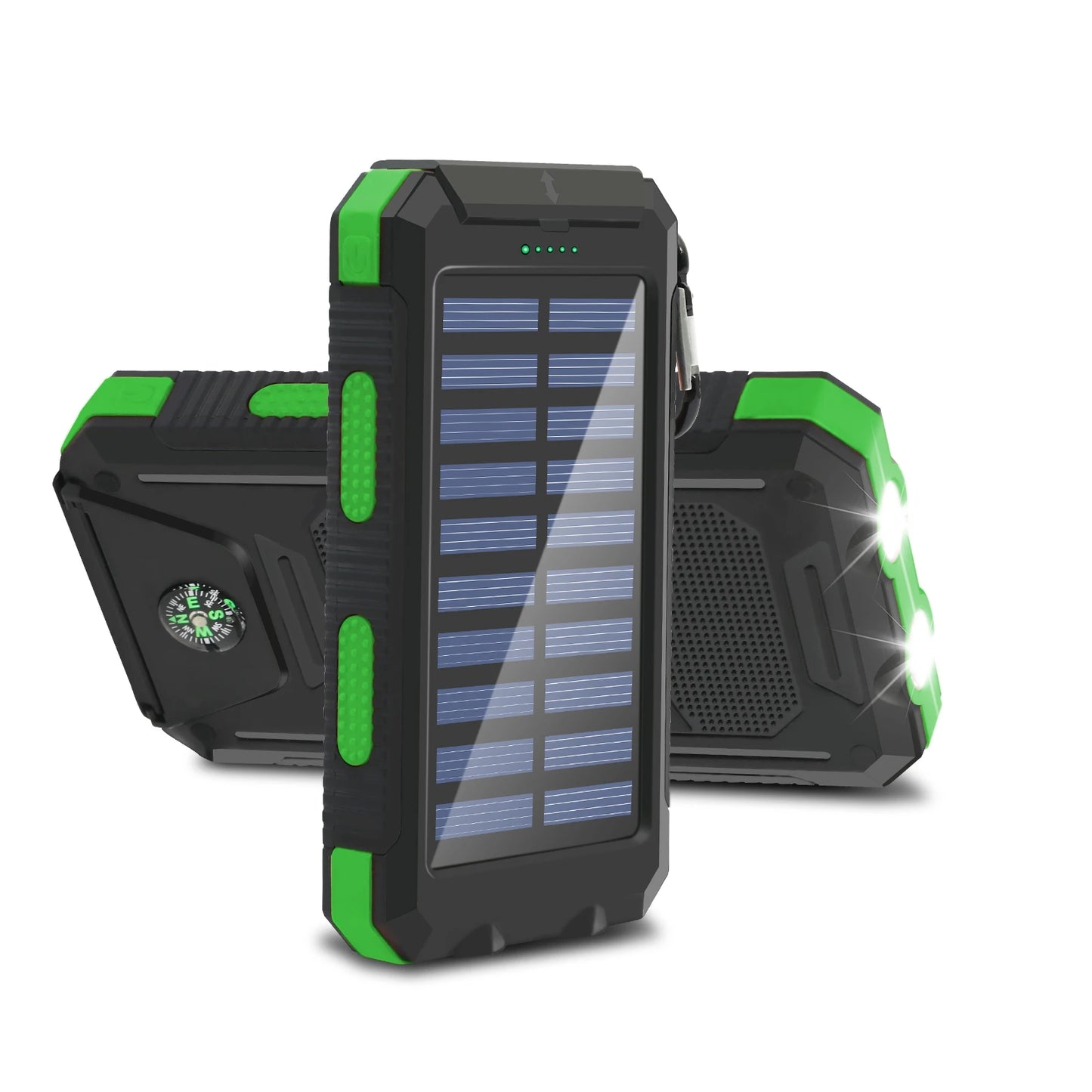 20000mAh Solar Power Bank Large Capacity Portable Outdoor Fast Charging Built-in Li-polymer Battery LDE Light for iphone Samsung