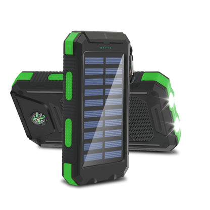 20000mAh Solar Power Bank Large Capacity Portable Outdoor Fast Charging Built-in Li-polymer Battery LDE Light for iphone Samsung