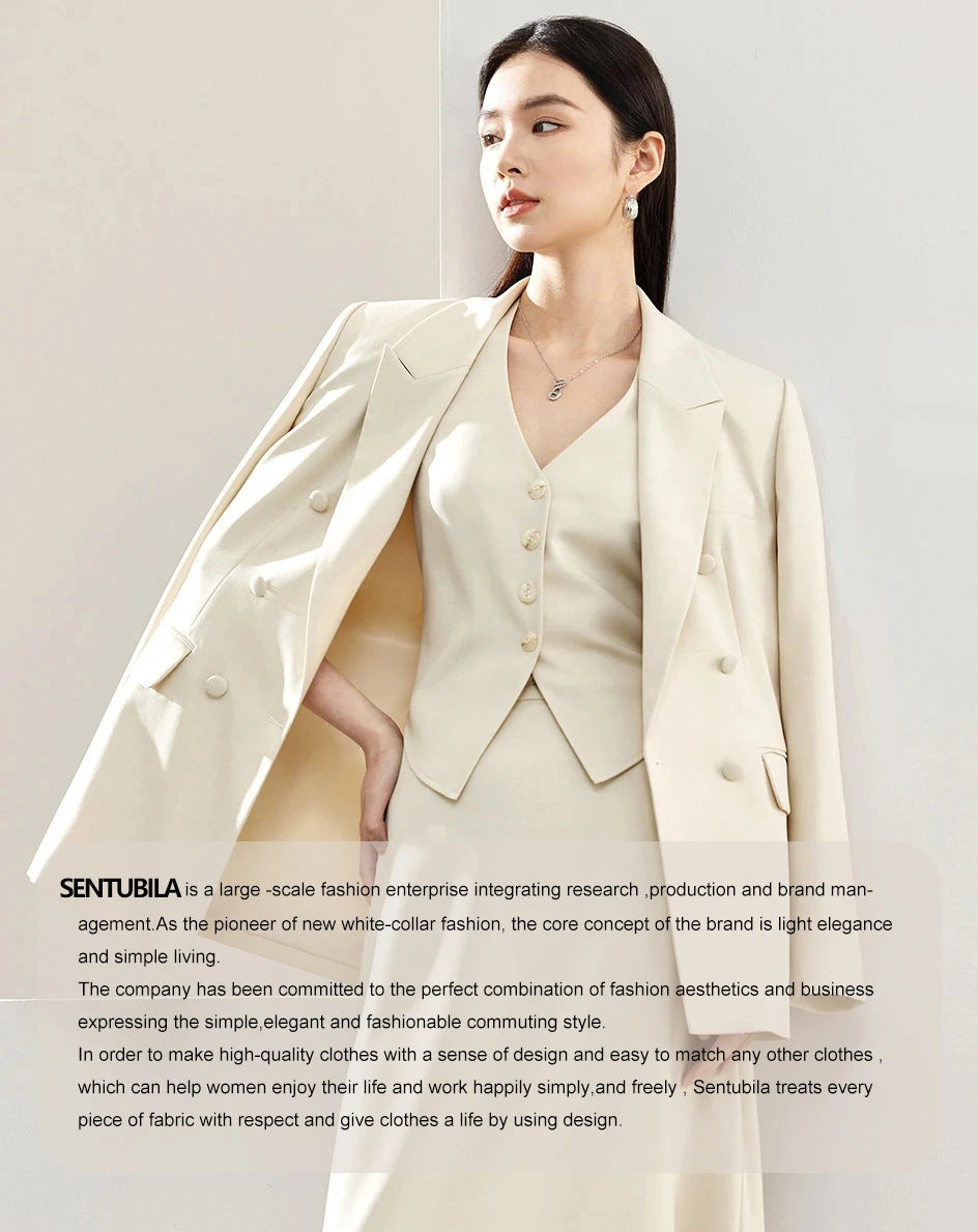 SENTUBILA Women's Linen Trouser Suit Summer Two Pieces Matching Set Women Button Shirt Straight Pant Sets 2026 Outfits 152ZA0094