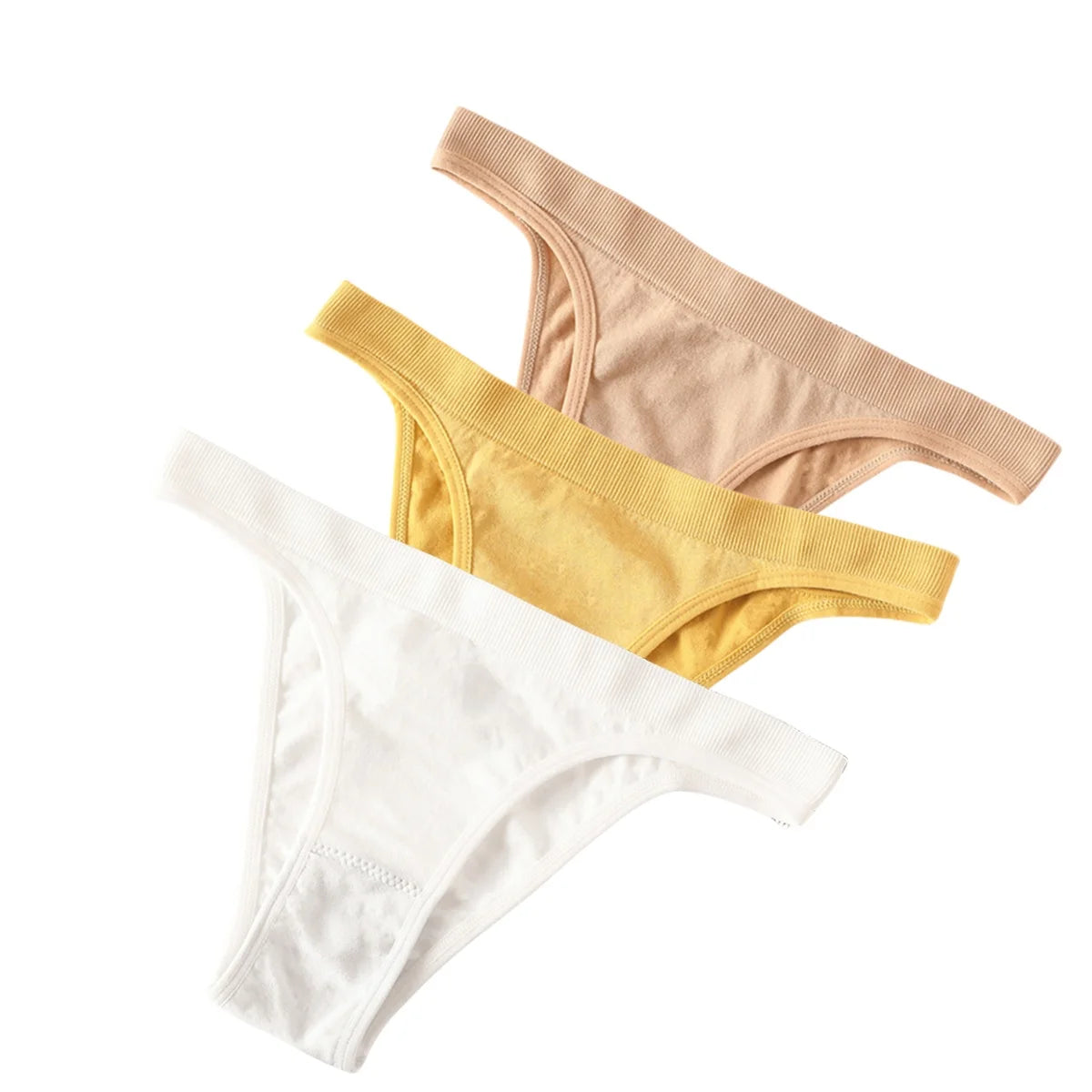 3Pcs/Set Women High Cut Brazilian Panties High Rise Seamless Underwear Soft Stretch Sports Soft Briefs Ladies Sexy Lingerie M-L