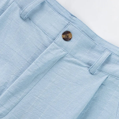 Linen Casual Pants - Men’s Striped Straight-Leg Breathable Loose Trousers for Spring