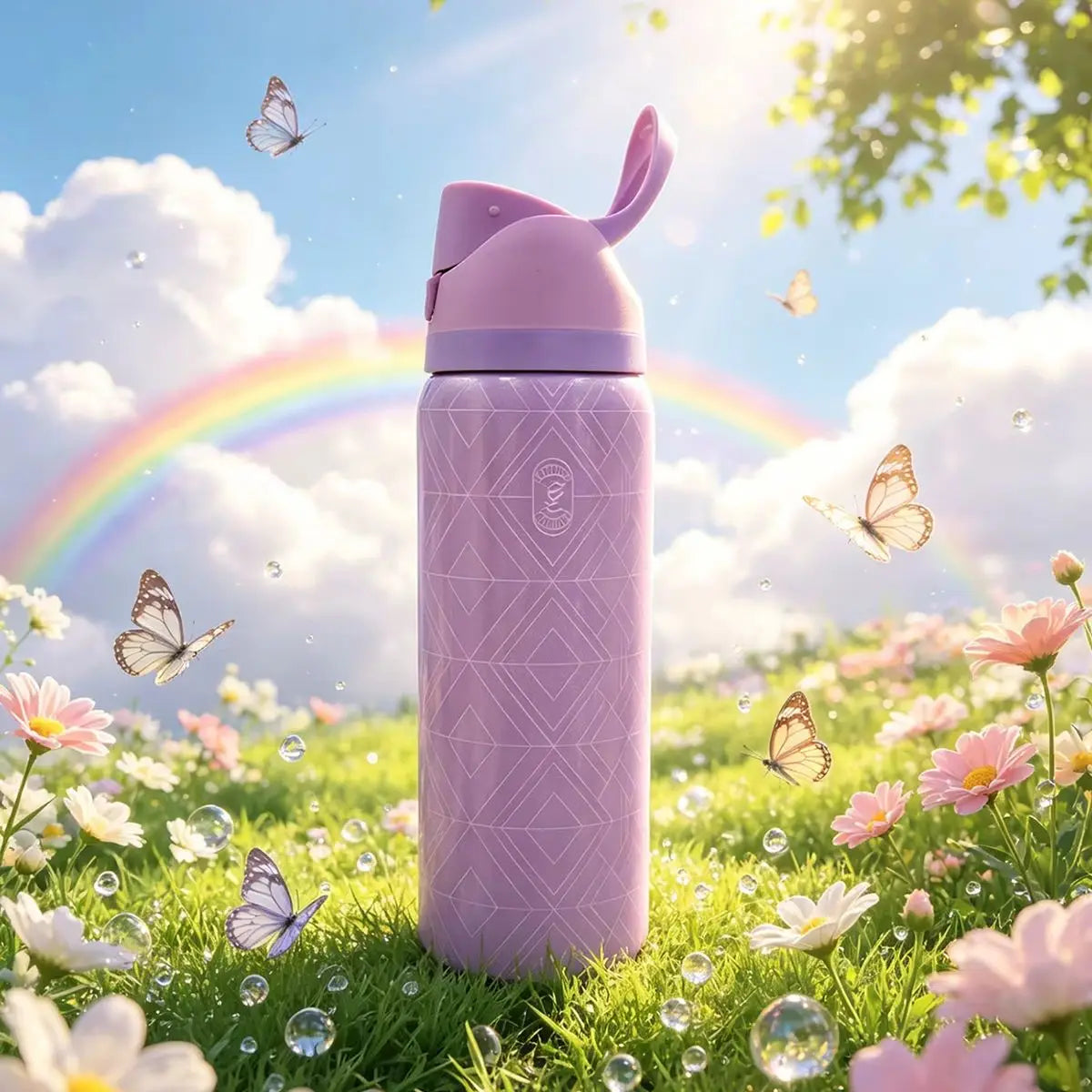 Owalaa pearlescent pink 32oz/945ml stainless steel insulated water bottle with straw,for daily sports outdoor,perfect gift