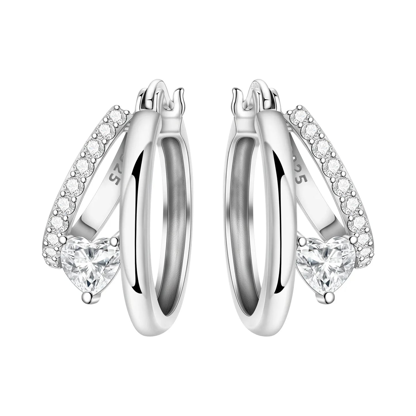 Orstarry S925 Sterling Silver Square Chain With Stone Inlaid Earrings Hoop Earrings For Women Jewelry Original Party Trendy Gift