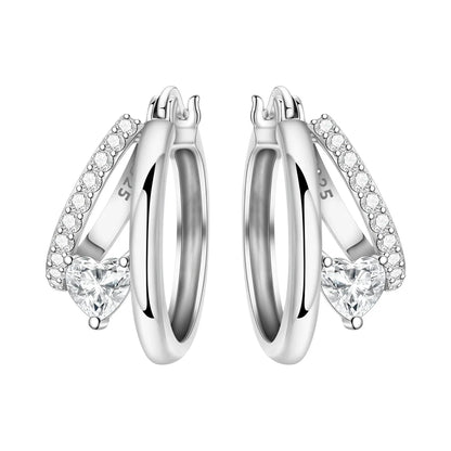 Orstarry S925 Sterling Silver Square Chain With Stone Inlaid Earrings Hoop Earrings For Women Jewelry Original Party Trendy Gift