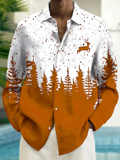 Men's shirts, button down shirts, casual shirts, spring and summer, printed long sleeves, daily, fashionable, comfortable