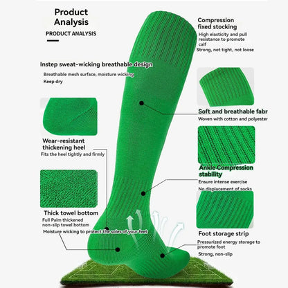 Loogdeel Football Soccer Socks Breathable Sports Rugby Stockings Over Knee High Volleyball Baseball Kids Adults Long Socks