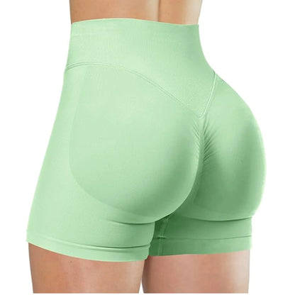 High Waisted Yoga Shorts – Comfortable Solid Color Fitness Pants for Women