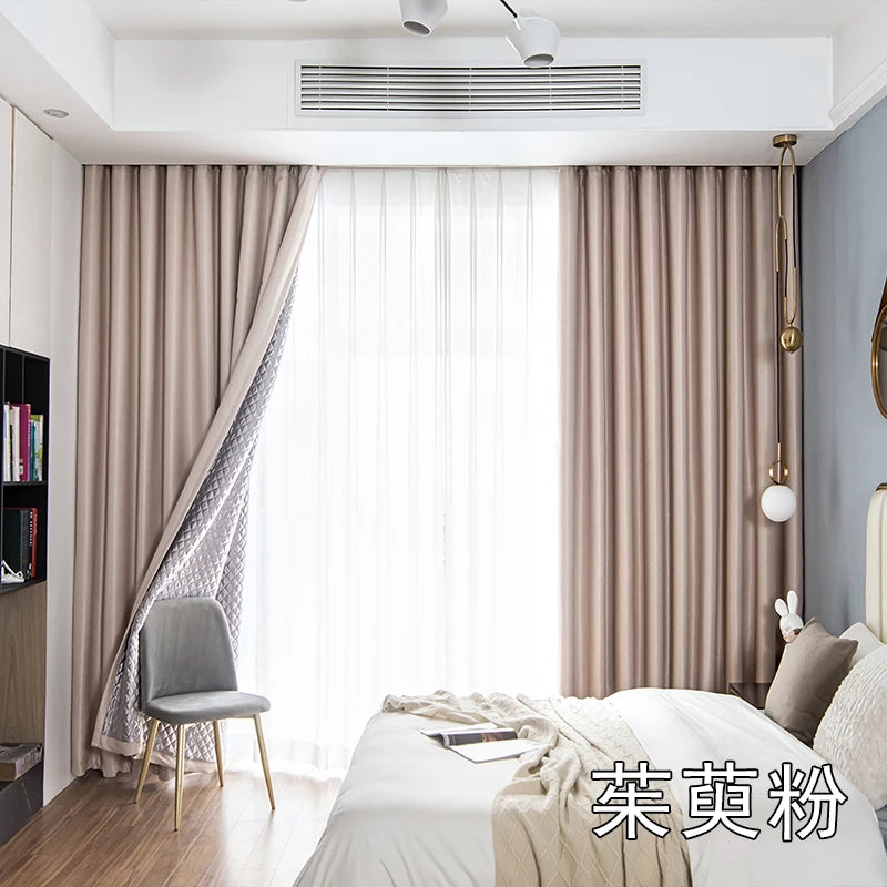 Windproof Winter Curtains - Thick Cotton Thermal Drapes for French Windows | Sound Insulation & Energy Saving
