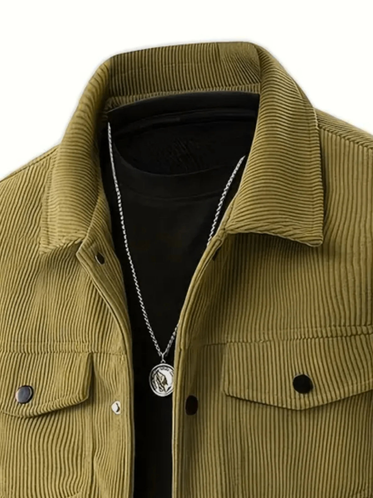 The 2025 New Autumn Corduroy Jacket for Men with a Lapel, Trendy Japanese Style Loose Coat