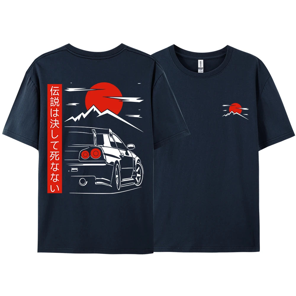 JDM Racing T Shirts – Japanese Streetwear Cotton Couple Tees | Oversized Casual Tops