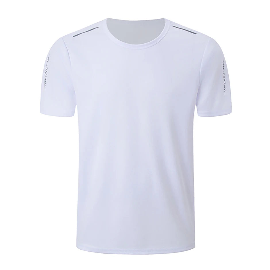 Men's Quick-Dry Sports Shirt – Multicolor Summer Running Badminton Tee with Reflective Strip