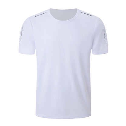 Men's Quick-Dry Sports Shirt – Multicolor Summer Running Badminton Tee with Reflective Strip