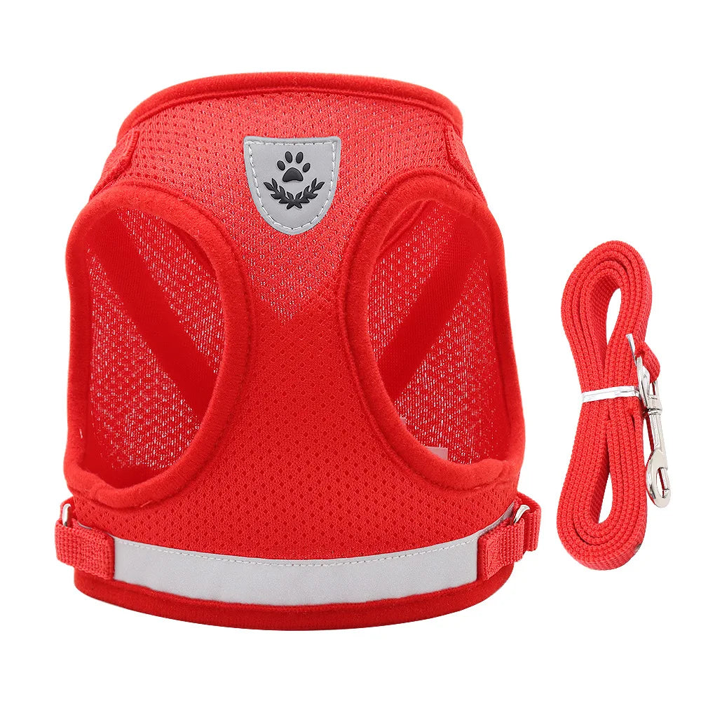 Dog Harness Leash Bulldog Vest Style Summer Reflective Puppy Harnesses Teddy Pet Supplies Breathable Rope Small Dog Collar Corgi