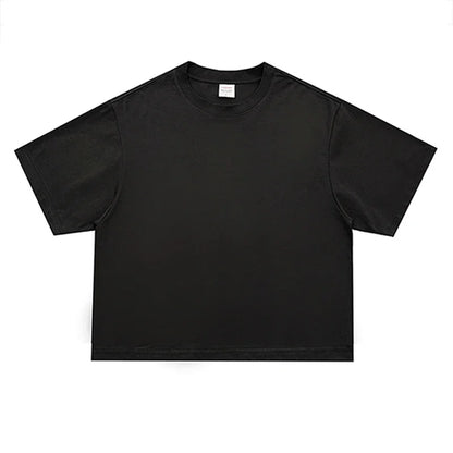 Basic Oversized Boxy Crew Neck T-shirt Mens Heavyweight 240GSM 100% Cotton Half Sleeve T-Shirts Summer Loose Sports Clothing