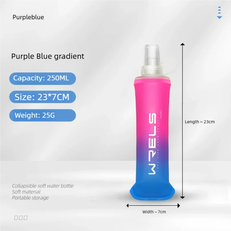Sport Water Bottle TPU Folding Soft Flask Drink Portable Water Bottle High Flow Running Hiking Bicycle Fitness Water Bag