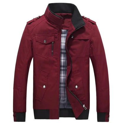 2023 new Pilot Bomber Jacket Coats Mens Cotton Cargo Jackets With Zipper Pockets Retro Casual Work Jacket Male Clothing Outwear
