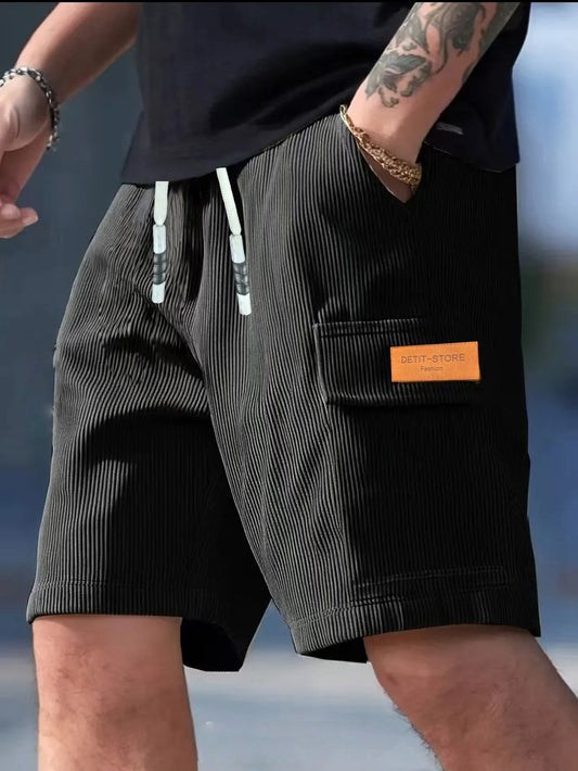 Corduroy Men's Shorts, Men's Casual Pants, Men's Beach Shorts, Men's Sports Shorts, New Fashion Textured Fabric, Breathable Pants, Suitable for Both Daily Casual Wear and Sports
