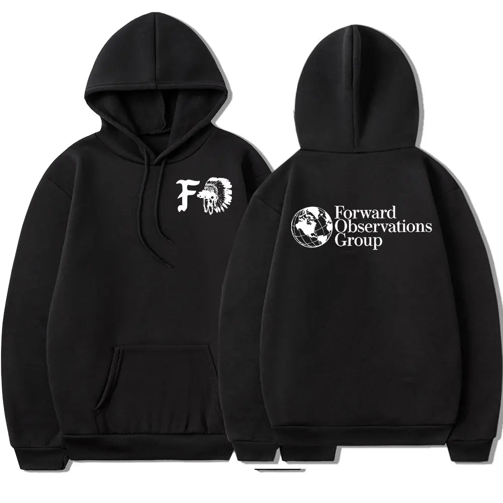 Vintage FOG Forward Observations Group Hoodie Skeleton Graphic Hooded Sweatshirts Male Gothic Punk Hoodies Harajuku Streetwear