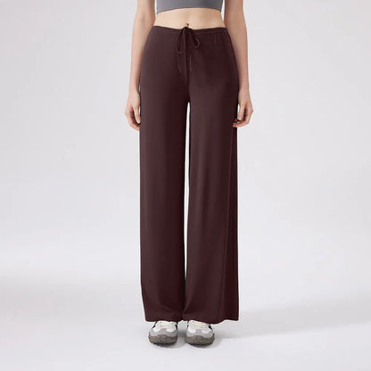 Women's Buttery Soft Wide Leg Yoga Pants - Elastic Waist, Cooling Breathable, Natural Drape Straight Leg Workout Pants
