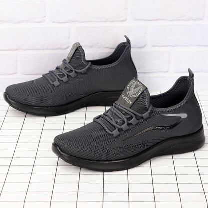 Men's Solid Lace-Up Casual Shoes, Lightweight Outdoor Sports Shoes for Men's Fashionable Solid Casual Shoes Suitable for Leisure Walking Enthusiasts - Ideal for Lightweight, Breathable and Non-Slip, Suitable for Leisur