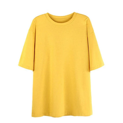 Plus Size Cotton T-Shirt - Ladies Casual Loose Fit Tees | Multicolor Set