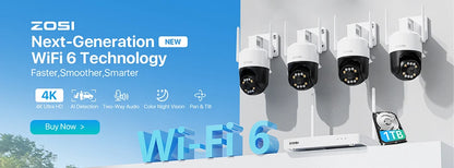 ZOSI C528 6MP/4MP HD Dual-Lens Indoor WiFi Security Camera Plug-in 360° Views Pan/Tilt Home Surveillance Baby/Pet Dog Monitor