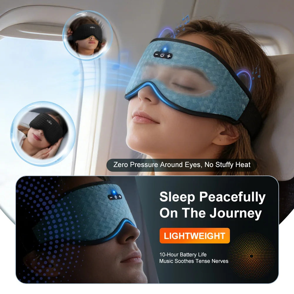 Bluetooth 3D Eye Mask Sleep Eyes Mask Light Blocking Nap Airplane Travel Wireless Sleep Mask Earphones Adjustable Washable Gift