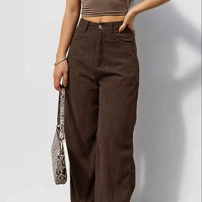 Elegant and fashionable women's clothing casual outdoor sports, slimming and versatile corduroy autumn and winter pants