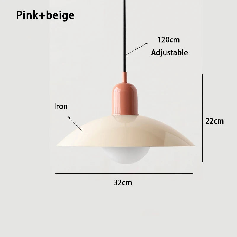 Modern Pendant Lights – Dining Room Chandeliers With Green Iron Lampshade & LED Bulbs