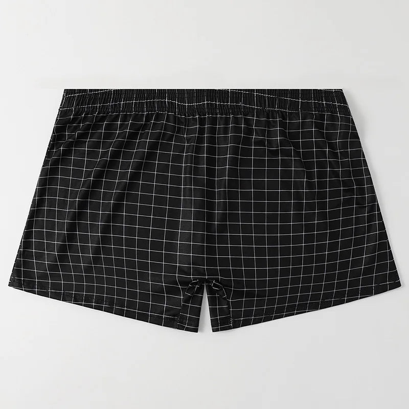 4-Piece Set Of Plaid Printed Elderly Aro Pants Casual And Loose Men's Boxer Shorts Comfortable And Breathable Underwear