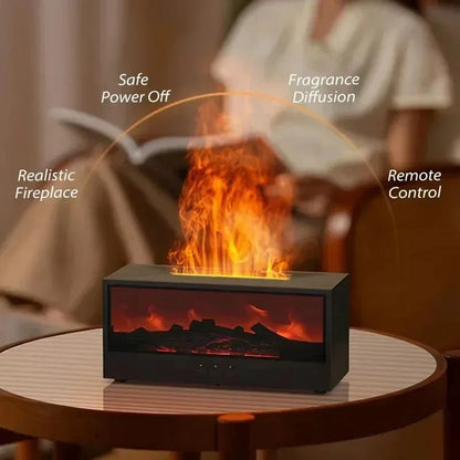 3D Flame Aromatherapy Diffuser - Essential Oil Humidifier with Color Lighting  Remote Control