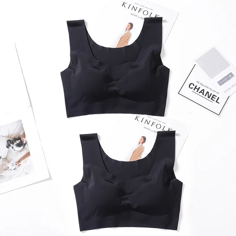 1pcs Womens Ice Silk One-piece Type Sport Bra Female Gym Workout Fitness Seamless Yoga Bra Lady Shockproof Crop Top Push Up Bras