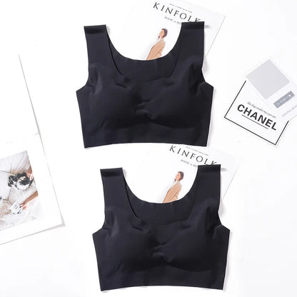 1pcs Womens Ice Silk One-piece Type Sport Bra Female Gym Workout Fitness Seamless Yoga Bra Lady Shockproof Crop Top Push Up Bras