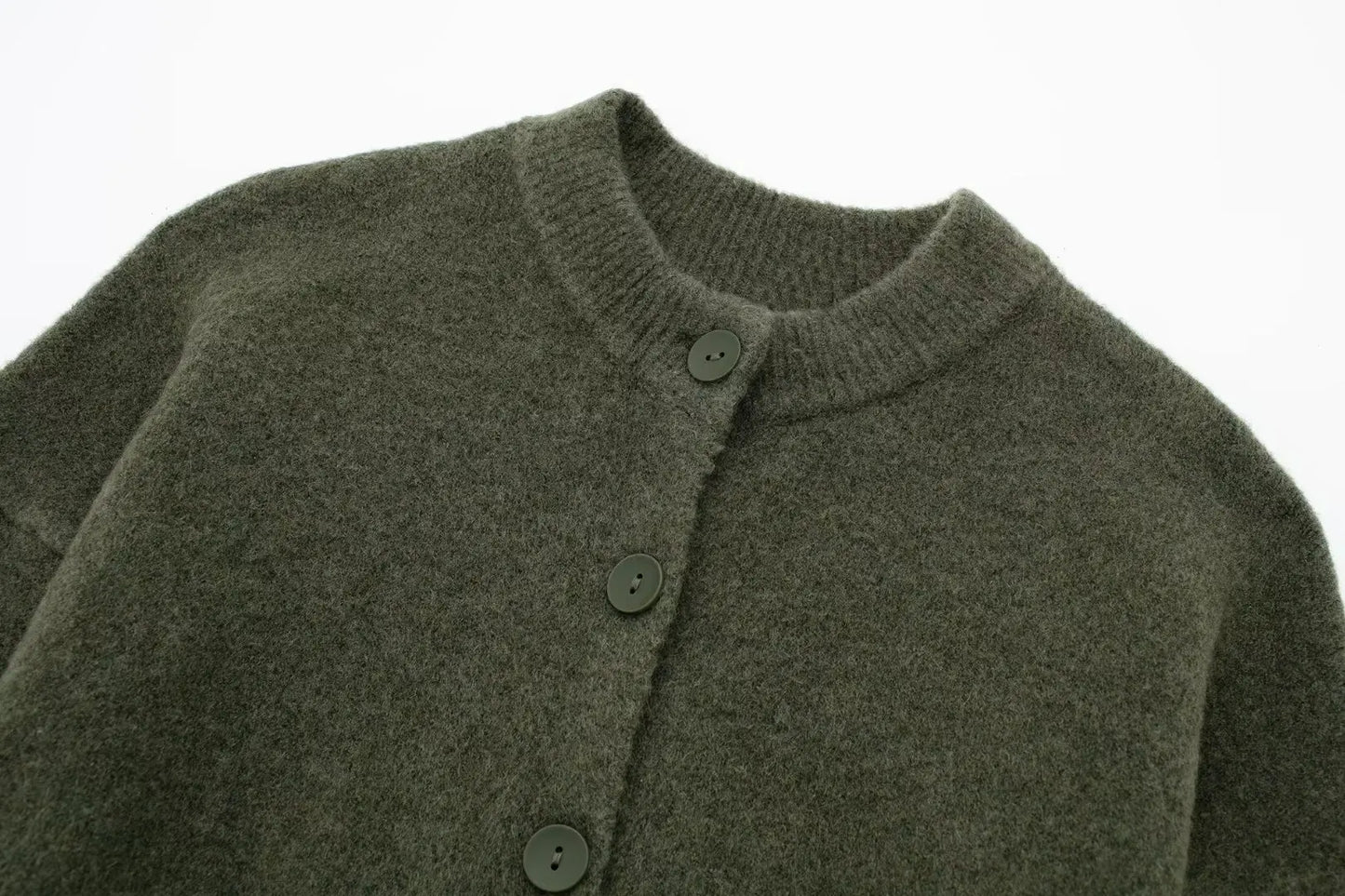 HH Women Cropped Knit Cardigan Sweater Single Breasted Long Sleeve O Neck Coat Elegant Solid Outerwear Female Chic Top