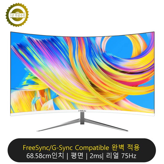 27 Inch Curved Monitor | VA Panel Screen, Flicker Free, Ultra Slim Frame & VESA Wall Mount