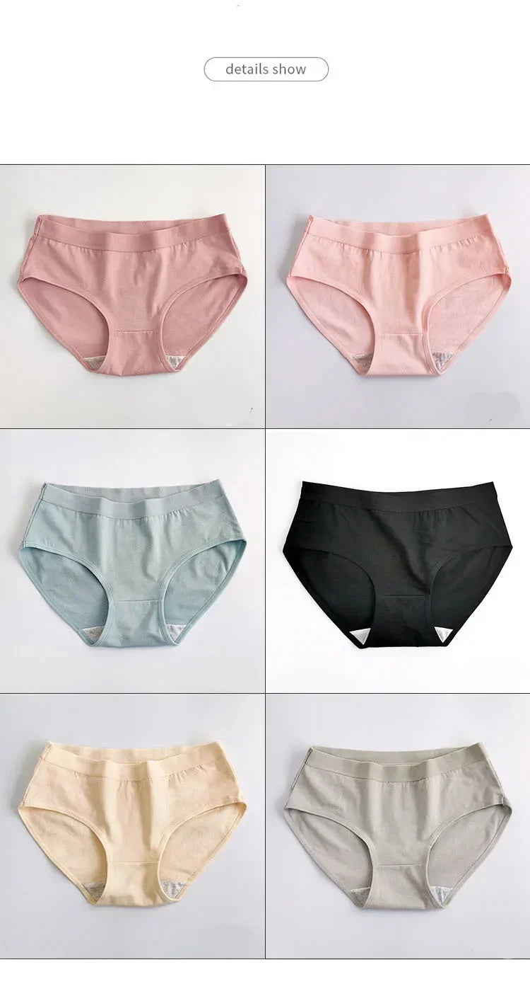 12 PCS Cotton Women Underwear Low Rise Soft Breathable Panties for Teens 12hrs Anti-Odor Comfy Briefs