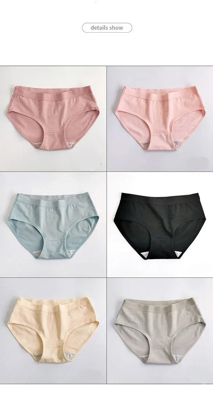 12 PCS Cotton Women Underwear Low Rise Soft Breathable Panties for Teens 12hrs Anti-Odor Comfy Briefs